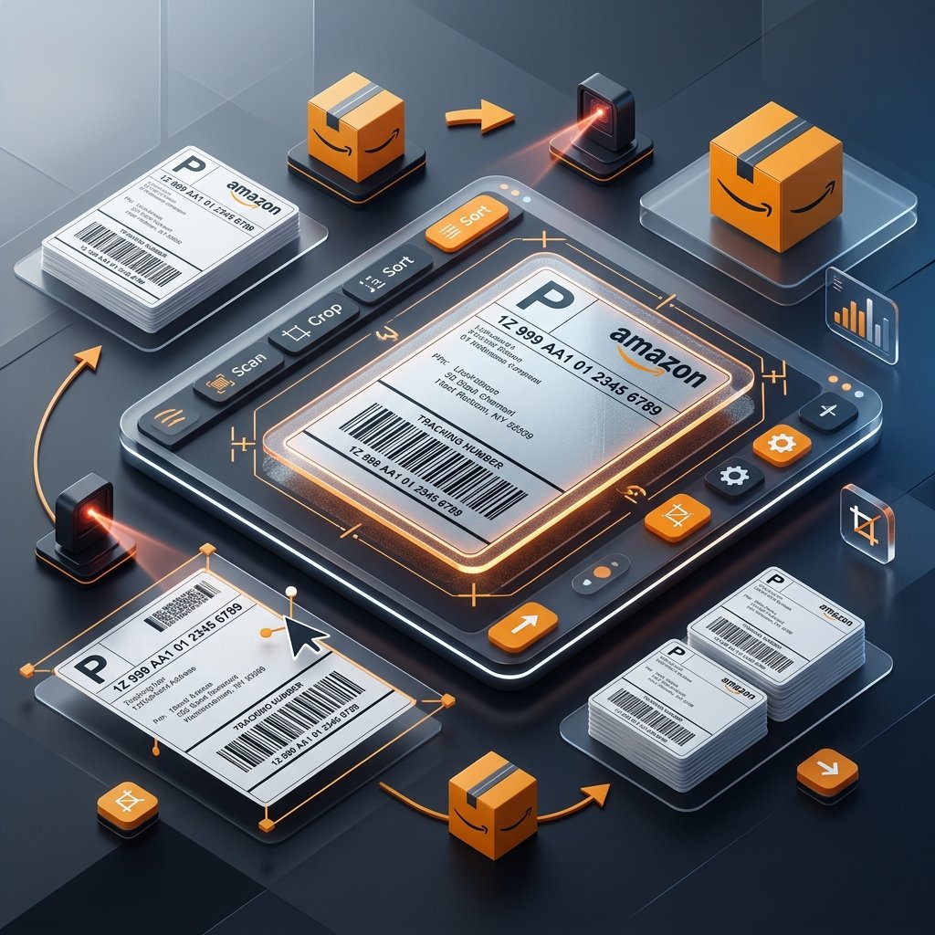 Amazon Shipping Label Crop Tool Online - Print SKU on Label - AI Auto PDF Cutter for Sellers