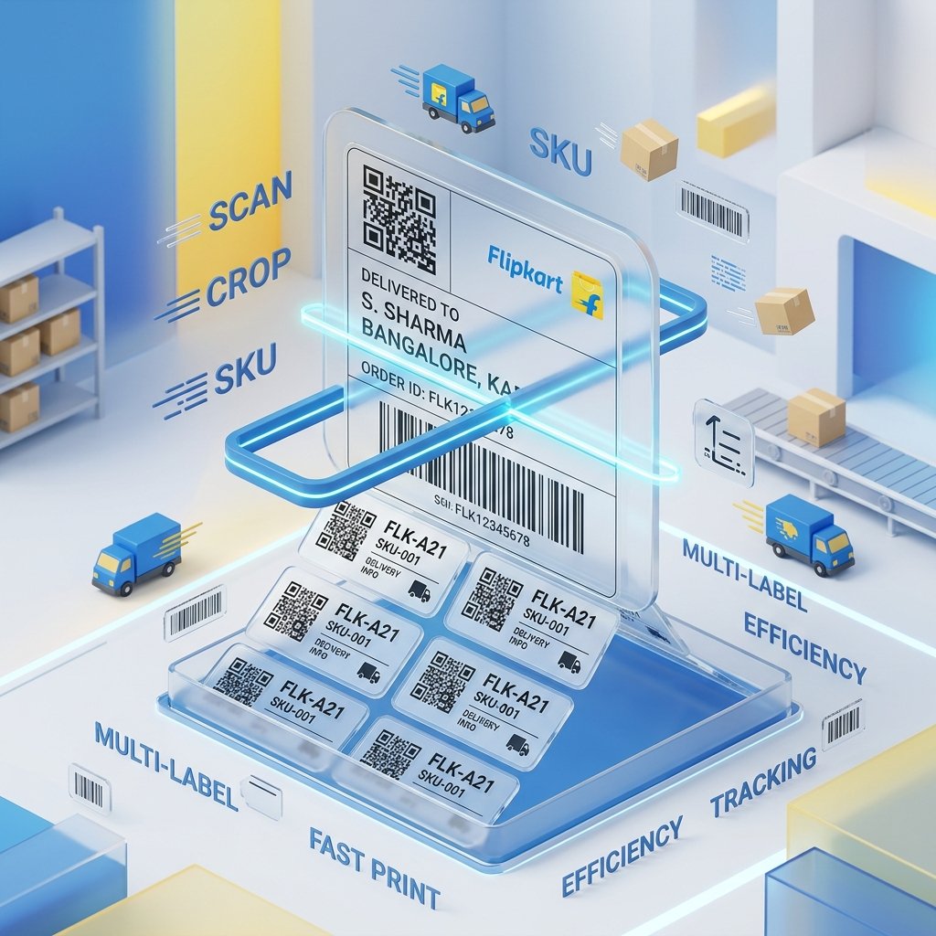 Flipkart Shipping Label Crop Tool Online - AI Auto PDF Label Cutter for Sellers