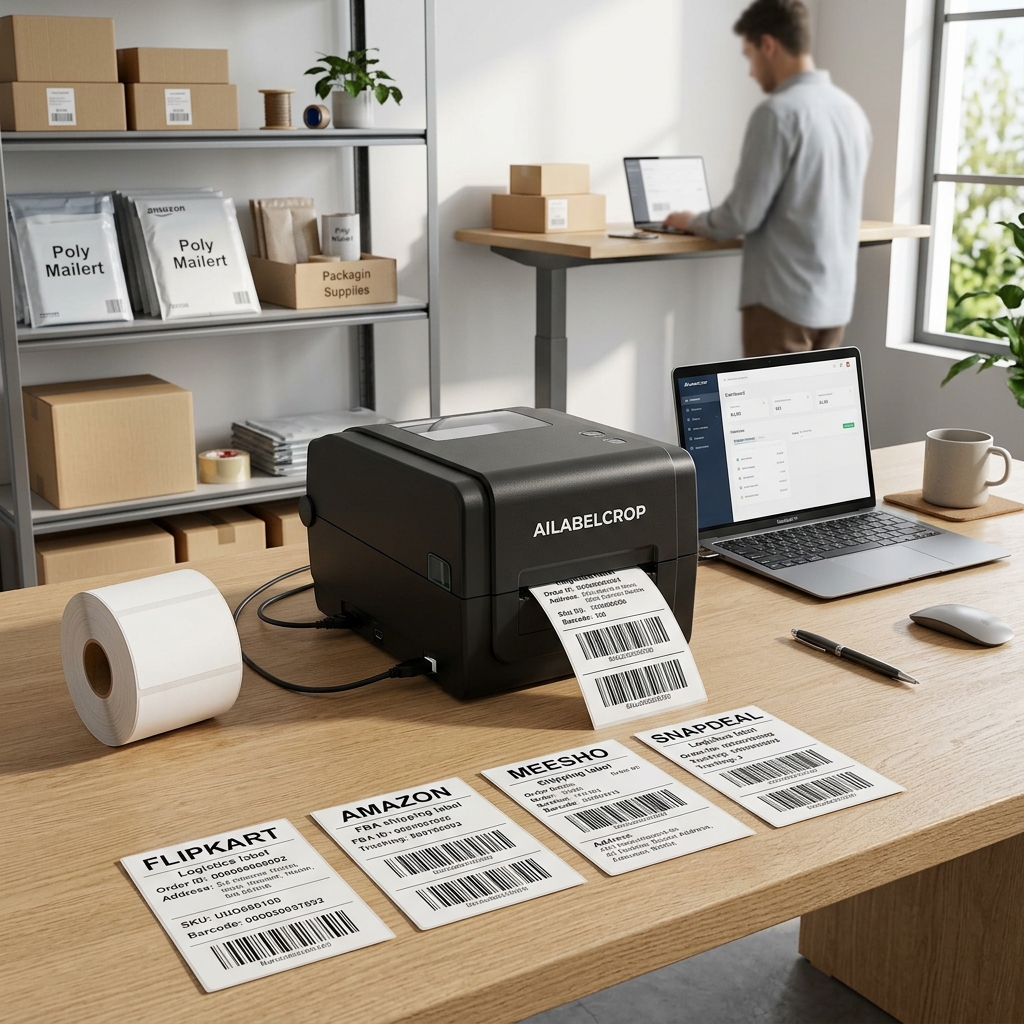 AI Shipping Label Cropper - Automated Label Processing for Flipkart, Meesho, Amazon & Snapdeal